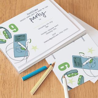 12 personalised invitations for older child by lucy sheeran