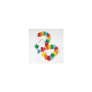 WOODEN ALPHABET LACING BEADS Toys & Games