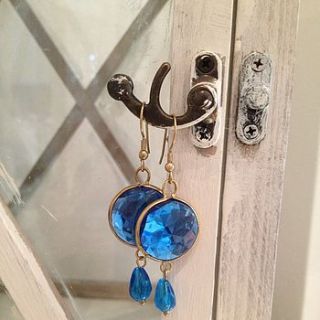 mahara cobalt blue drop earrings by ethical trading company
