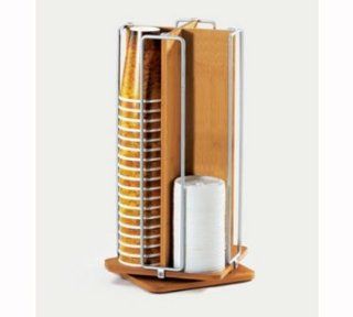 Cal Mil 1468 Revolving Bamboo Cup & Lid Organizer For 4 in Diameter Lids, Each   Kitchen Storage And Organization Products