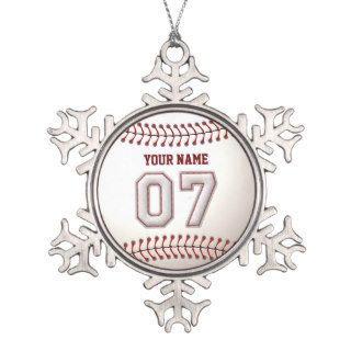 Player Number 7   Cool Baseball Stitches Ornaments