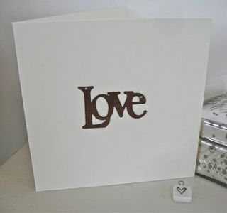 'love' handmade anniversary card by chapel cards