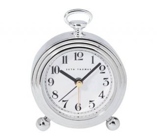 Seth Thomas Elegant Silver Plated Retro Style Alarm Clock —