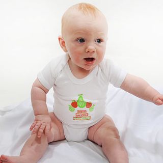 apples and pears baby vest by ruby and freddies