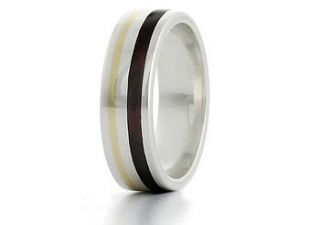 'dual' wood and silver ring by shiruba tree