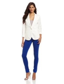 Calvin Klein Jeans Women's Mixed Media Blazer, Star White, Large