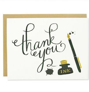 ink blot 'thank you' card by fox and star