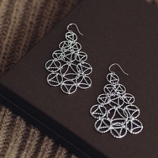 silver lace chandelier earrings by arabel lebrusan