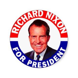 Richard Nixon For President Round Sticker
