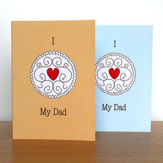 'i love my dad' biscuit father's day card by evajeanie
