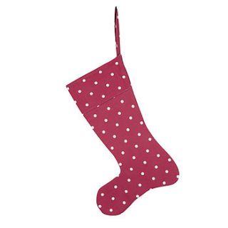 dotty christmas stocking by pins and ribbons