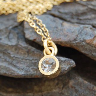 gold and white topaz dot necklace by embers semi precious and gemstone designs