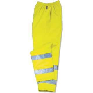 Ergodyne High-Visibility Class E Rain Pant — Lime, XL, Model# 8915  Safety Pants