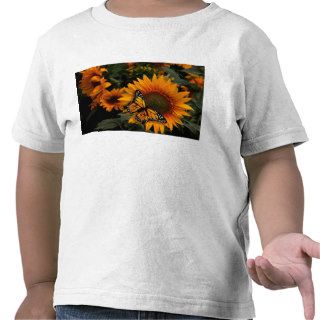 Sunflower Radiance Monarch Butterfly Tee Shirt
