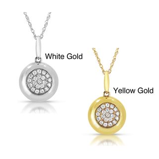 14k Gold 1/5ct TDW Diamond Circle Pendant (GH, I1 I2) Diamond Necklaces