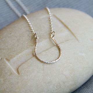 sterling silver hammered horseshoe necklace by adela rome