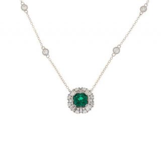 TOVA Diamonique Simulated Emerald Necklace, Sterling —