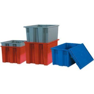 Aviditi BINS123 Stack and Nest Containers, 26 5/8" x 18 1/4" x 14 7/8", Red (Pack of 3)