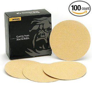 Mirka 23 332 120 5" Bulldog Gold (No Hole) 120 Grit PSA Sanding Discs   100 Discs per Box