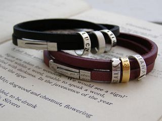 double strap leather hoop bracelet by soremi