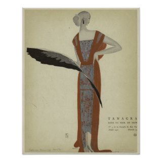 Art Deco 1920s Fashions ~ Rose du Soir Print