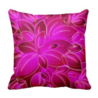 Abstract Girly Hot Pink Colorful Floral Pattern Pillows