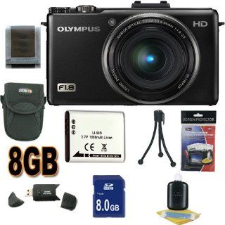 Olympus XZ 1 10 MP Digital Camera with f1.8 Lens and 3 Inch OLED Monitor International Model No Warranty (Black) 8GB SDHC Accessory Saver Bundle  Point And Shoot Digital Camera Bundles  Camera & Photo