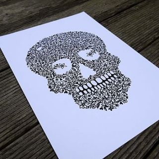 sugar skull ii print by folk art papercuts by suzy taylor