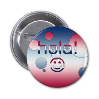 Spanish American Gifts  Hello / Hola + Smiley Face Buttons