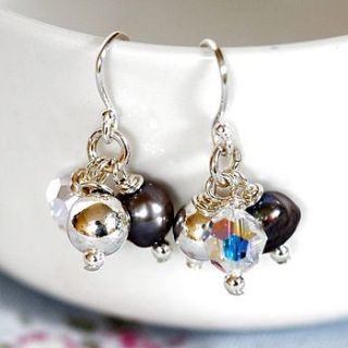 triple cluster grey earrings by sophie jones jewellery