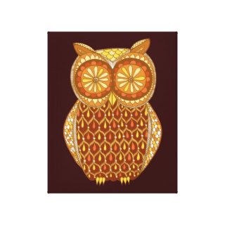 Retro Owl Art on Canvas   Ready to Hang Gallery Wrapped Canvas
