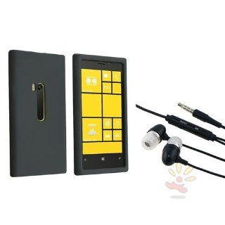 Everydaysource Compatible with Nokia Lumia 920 Black Silicone Case with FREE In ear (w/on off) Stereo Headsets Cell Phones & Accessories
