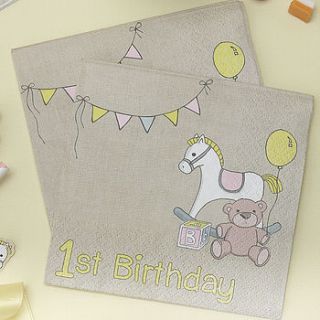 1st birthday rock a bye party paper napkins by ginger ray