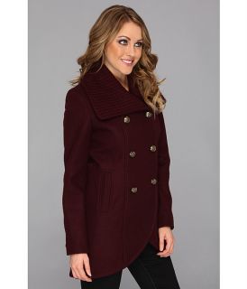 Kenneth Cole New York Double Breasted Wool Coat w/Knit Collar