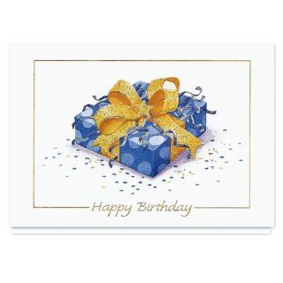 Gift Wrapped Wishes Birthday Card   25 Premium Birthday Cards with Foiled lined Envelopes Health & Personal Care
