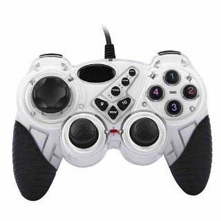 White Siamesed USB Joysticks for Video Games with Vibration Function Computers & Accessories
