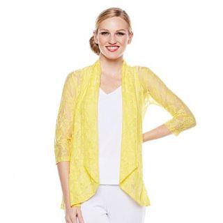 Slinky® Brand 3/4 Sleeve Floral Lace Jacket
