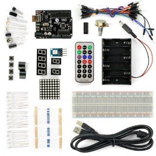 SainSmart UNO R3 MEGA328P AU SMD Starter Kit with 16 Basic Arduino Tutorial Projects for Beginner  Childrens Electronics 