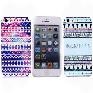 Highmall Aztec Color Star+ HAKUNAMATATA Symmetrical Triangle Gifts Christmas Halloween Hard Case Cover for Iphone 5   2 Pack Cell Phones & Accessories