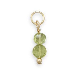 August Birthstone Peridot Charm 14k Yellow Gold Filled   Made in the USA Jewelry