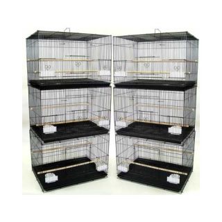 Six Small Bird Breeding Cages with Divider and One 4 Tier Stand
