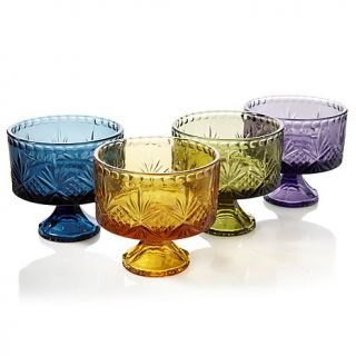 Jeffrey Banks Dublin Crystal Colored Dessert Bowls   Set of 4