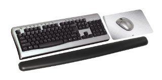 3M Gel Wrist Rest, Black Leatherette, 25 Inch Length, Antimicrobial Product Protection (WR340LE)  Computing Wrist Rests 