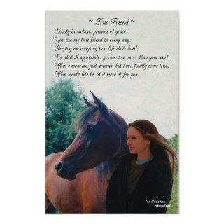 True Friend Arabian Horse Poem Poster
