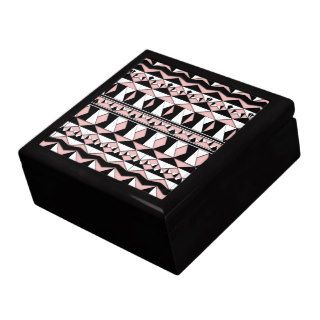 Abstract Modern Pink Black Diamond Geometric Shape Jewelry Boxes