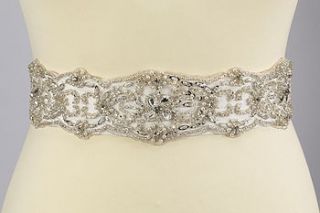 bridal crystal and pearl belt by timeless couture
