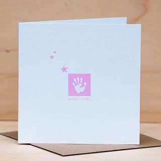 new baby star handprint card by dandylion jack