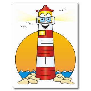 Jesus Cartoon Lighthouse Postcards