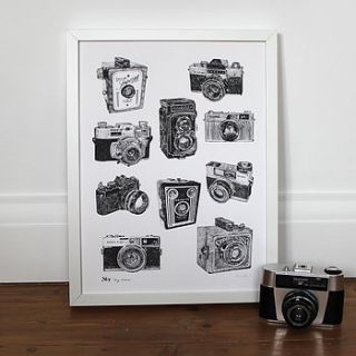 say cheese vintage camera print by ros shiers