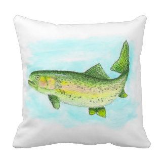 Watercolor Trout Pillow
